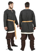 AWE D.Grey Wool Over Tunic - Medieval Viking Woolen Tunic
